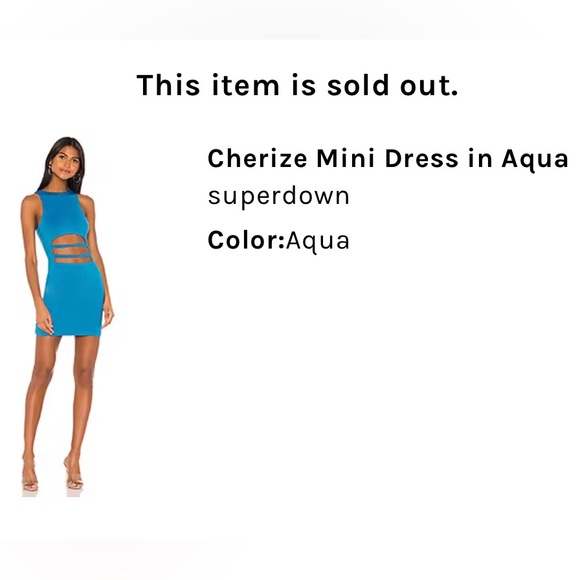 NWT SUPERDOWN Cherize Mini Dress in Aqua - Picture 4 of 4
